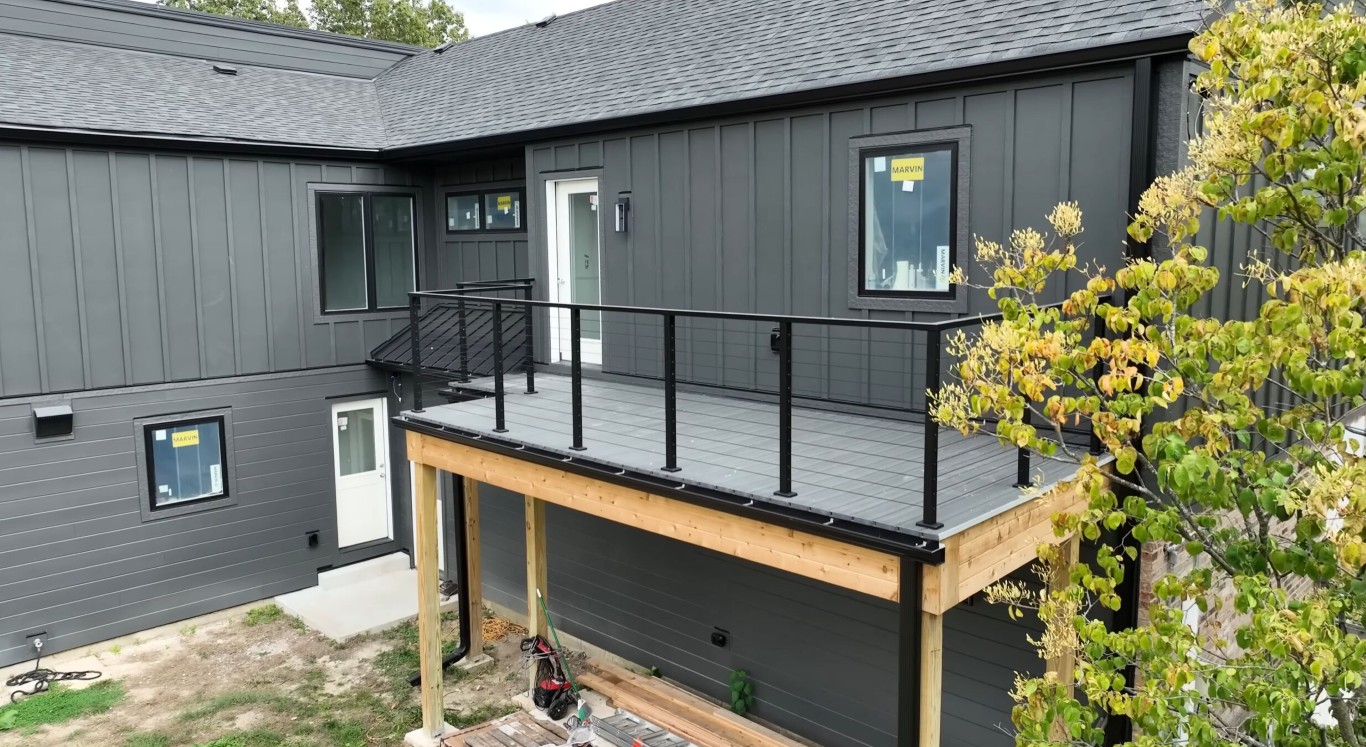 Modern composite deck with black railings in Casas Adobes, AZ